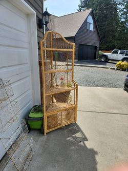 Rattan Corner Shelf Boho