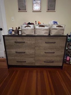 6-Drawer Rustic Wood Dresser