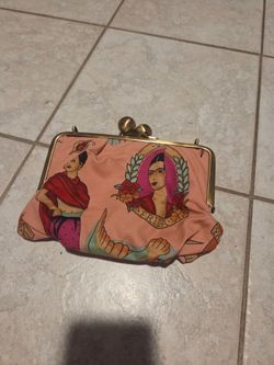 Frida Kahlo Fabric Coin Purse Clutch