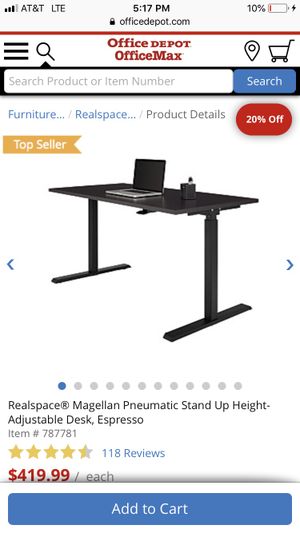 Realspace Magellan Pneumatic Stand Up Height Adjustable Desk