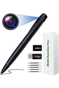 Mini Portable Pen Video Recorder for Girl Undercover with Motion Detection Security Cameras for Home, Baby Monitoring (Black)