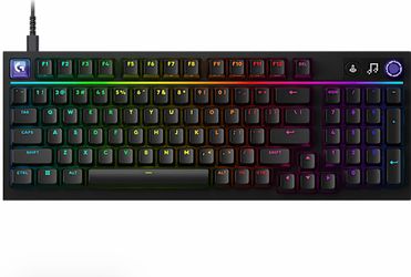 Logitech G316 X 98 Gaming Keyboard, 8 kHz Report Rate, Hot-Swappable Switches, Gasket Structure, LED Dot Matrix Display & Dial, Double Shot PBT Keycap