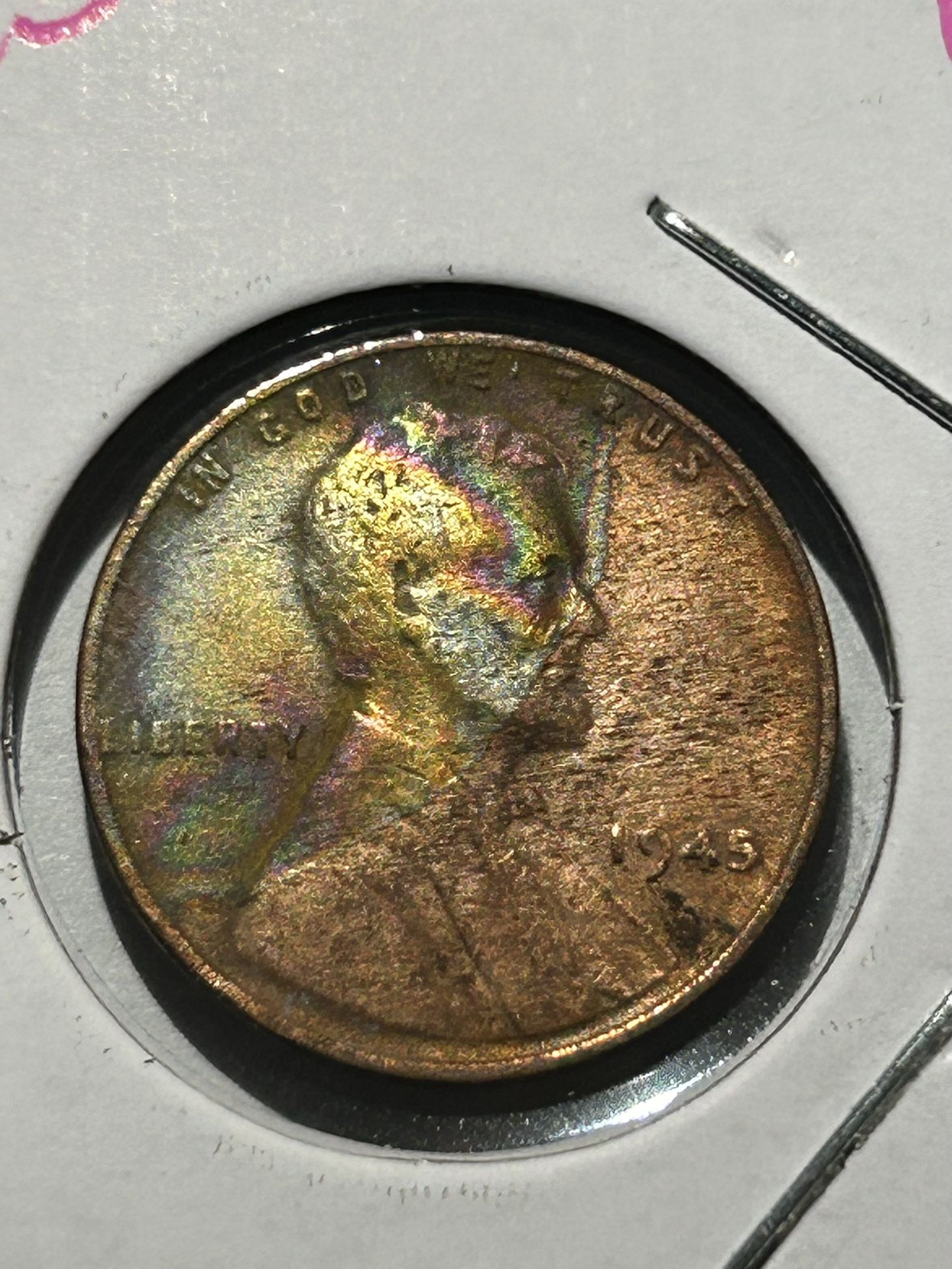 1945 wheat penny with natural toning