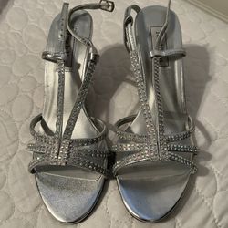 Silvery Diamond Heels 