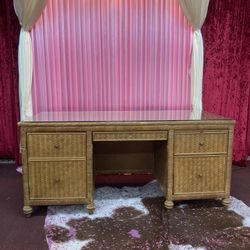 Teak And Bamboo Desk