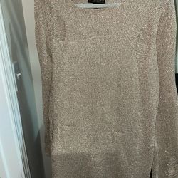 Juniors Plus Size Gold Sweater Dress