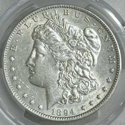 1894 Morgan Silver Dollar $1 Rare Key Date Almost Uncirculated