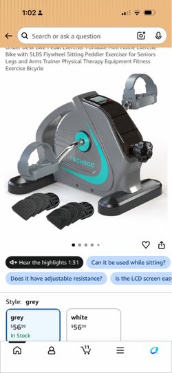 New TECHMOO under desk pedal exerciser. Portable mini bike for legs and arms. Has adjustable resistance and LCD screen to track progress. Great for se