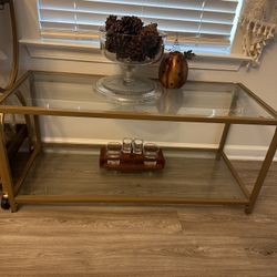 Coffee Table Glass/Gold $50