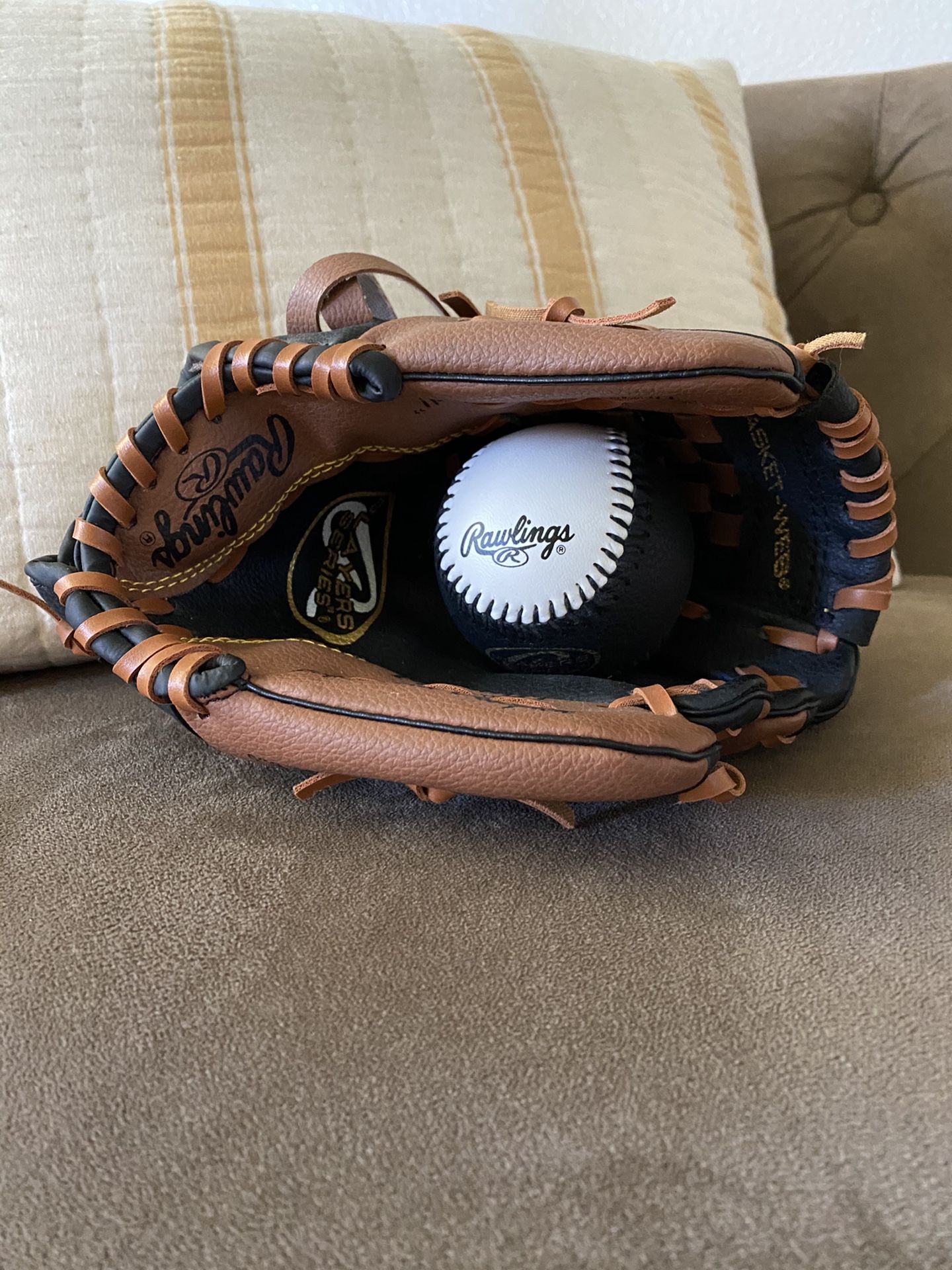 Youth Rawlings Baseball Glove & Ball