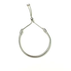 Pandora Sterling Silver Moments Snake Chain Slider Cubic Zirconia Bracelet 