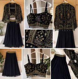 NEW Indian 2-Piece Embroidered Outfit Set – S/M