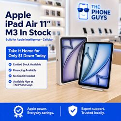Apple 11-inch iPad Air M3 chip (Cellular) (New) - 5 dollars down no credit needed!