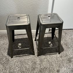 Height Gray Metal Bar Stools