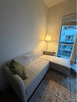 Beige Sectional Sofa with Reversible Chaise