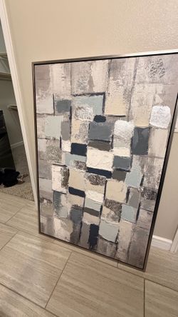 60” x 40” Modern Framed Abstract Wall Art | Model Home Display