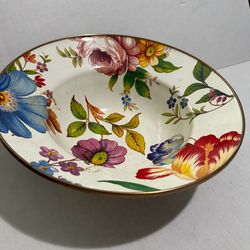 MACKENZIE-CHILD'S WHITE FLOWER MARKET ENAMEL, LARGE