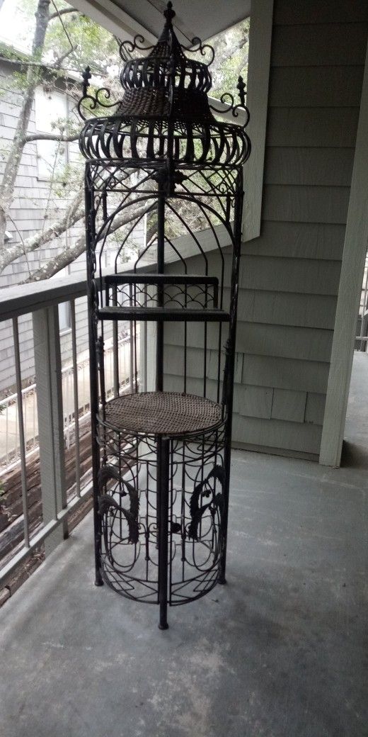 Wrought-iron Bird Cage Style Wine Rack