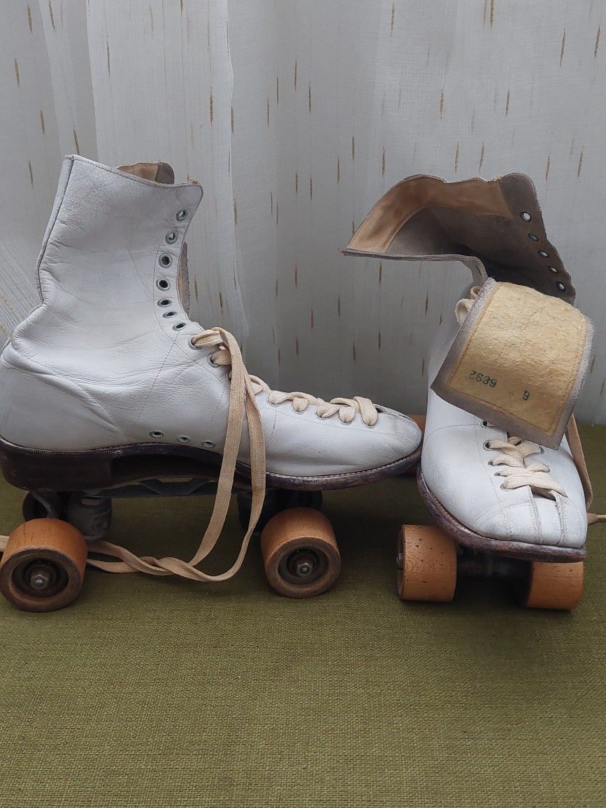 Vintage Roller Skates - Antique Roller Skates Wood Wheels
