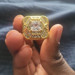 Iced Out Square Diamond Ring