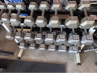 Cast iron set of dumbbells 20-70lbs