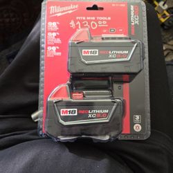 Milwaukee M18 XC5.0 Batteries 2 Pack