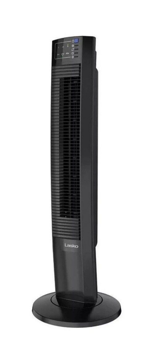 LASKO Wind Tower 36" Oscillating Black Tower
Fan with Timer, Nighttime Mode and Remote
Control