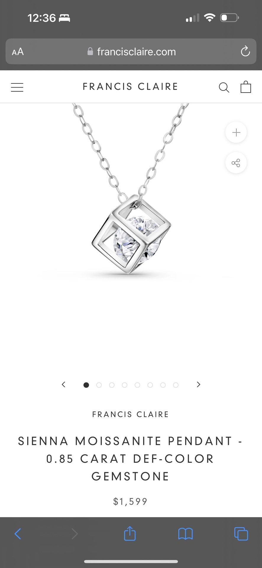 Sienna Mossanite Pendent 0.85 Carat