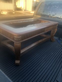 Nice Wood And Glass Coffee Table