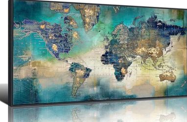 Worldmap Pogusmavi Canvas Art 50x29