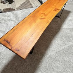 Beautiful Live edge Wood Bench (14x66”)