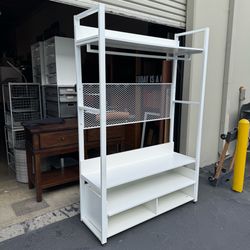 White Ventilated Shelving Wood Closet Organizer System Very Good Condition