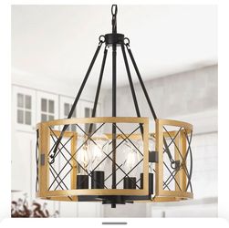 SANTOSTOCK D19'' Modern Farmhouse Chandelier, 