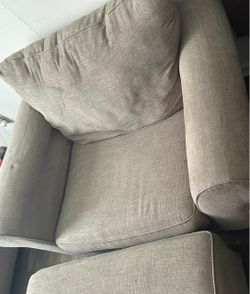 Beige Fabric Upholstered Armchair
