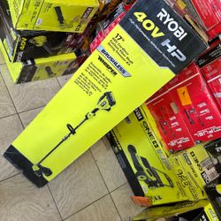 RYOBI 40V HP Brushless Whisper Series 17 in. Cordless Battery Carbon Fiber Shaft String Trimmer w/ 6.0 Ah Battery & Charger