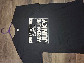 Gildan Black Graphic T-Shirt Adrenaline Junky
