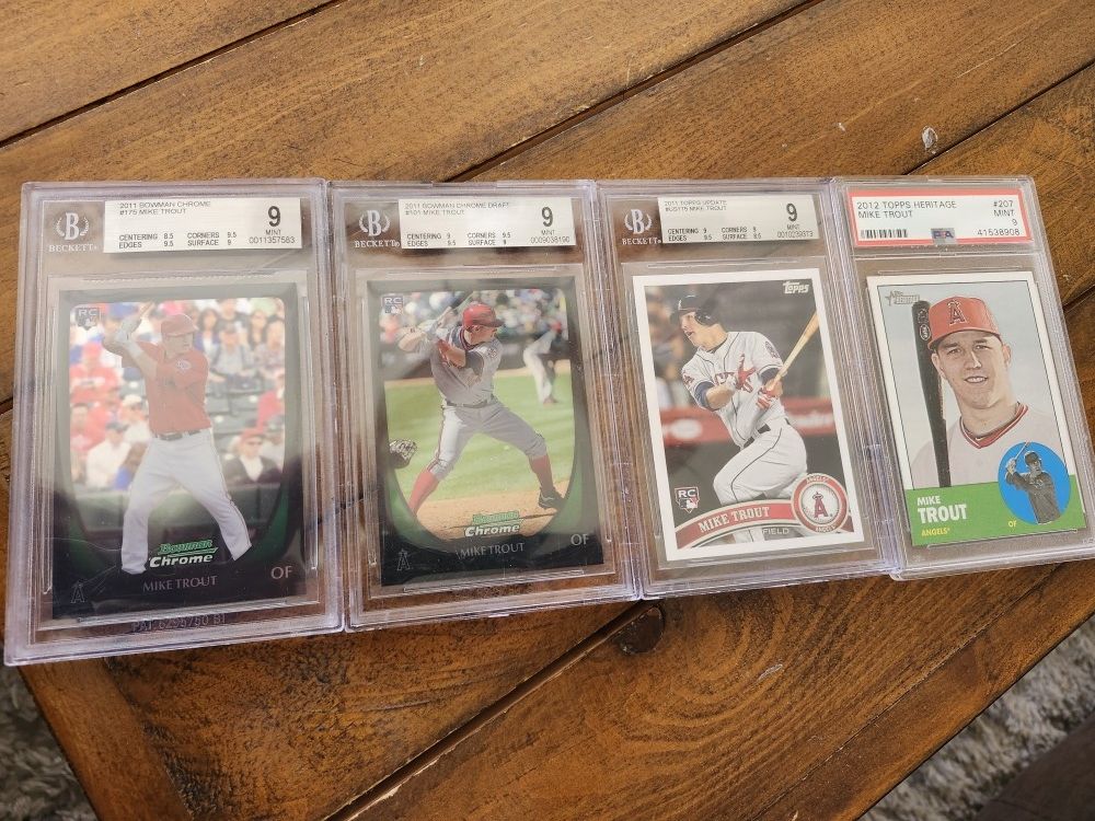 Mike Trout Rookie Card Collection Graded PSA Topps Bowman Baseball