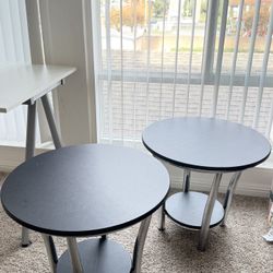 Modern Round Side Tables (Set of 2) – Excellent Condition
