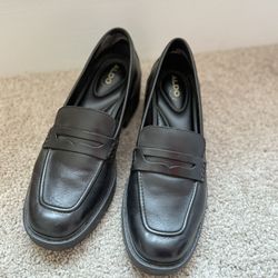 Custom Black Leather Loafers Aldo.  Women size 40 / US 9.5 