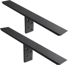 Black Metal Floating Shelf Brackets Set of 2