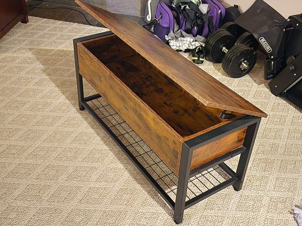 (Pending Pickup) FREE Bench With Storage And Lower Rack