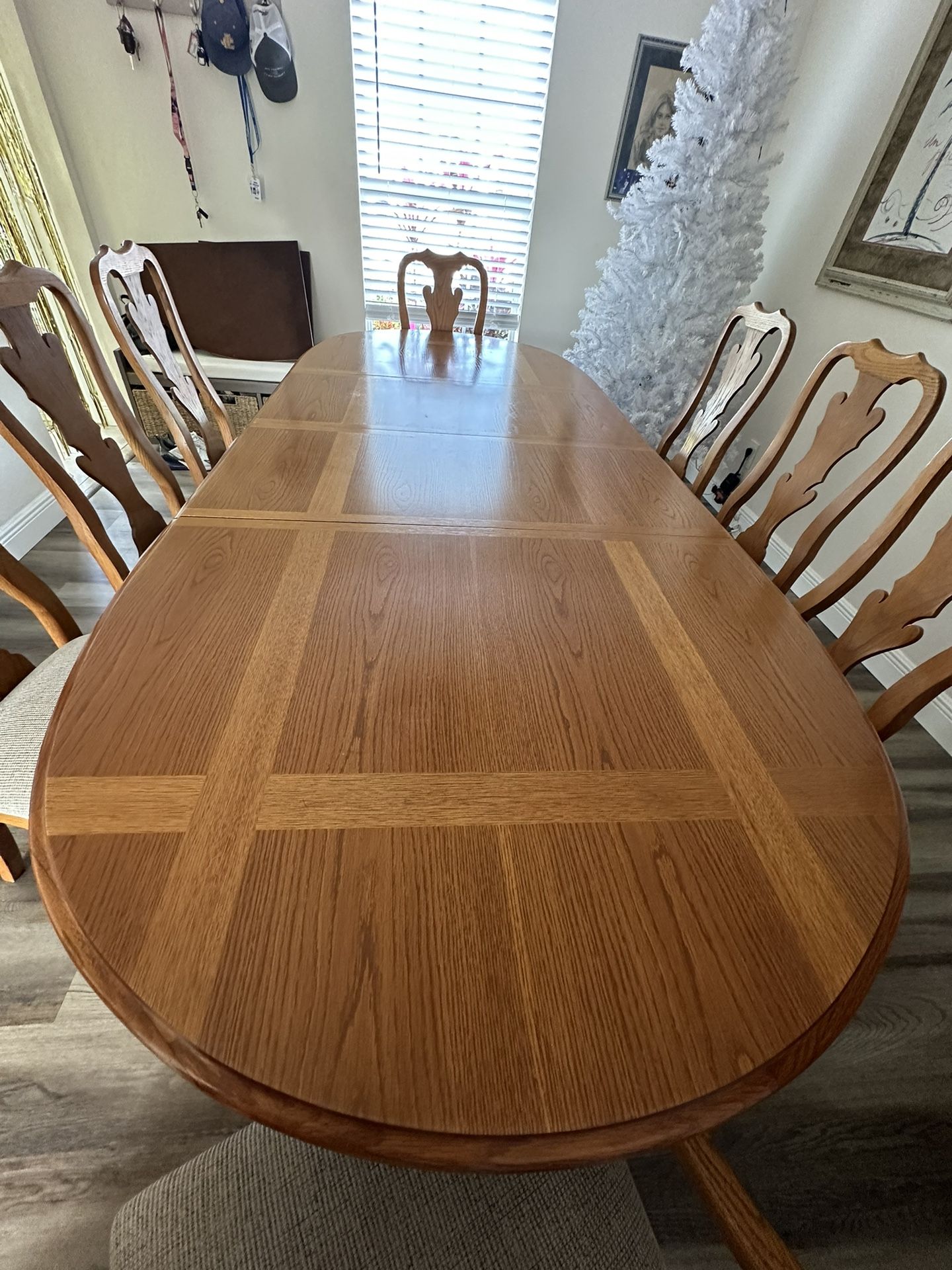 Thomasville American Oak Collection Oval Banded Table Chairs~