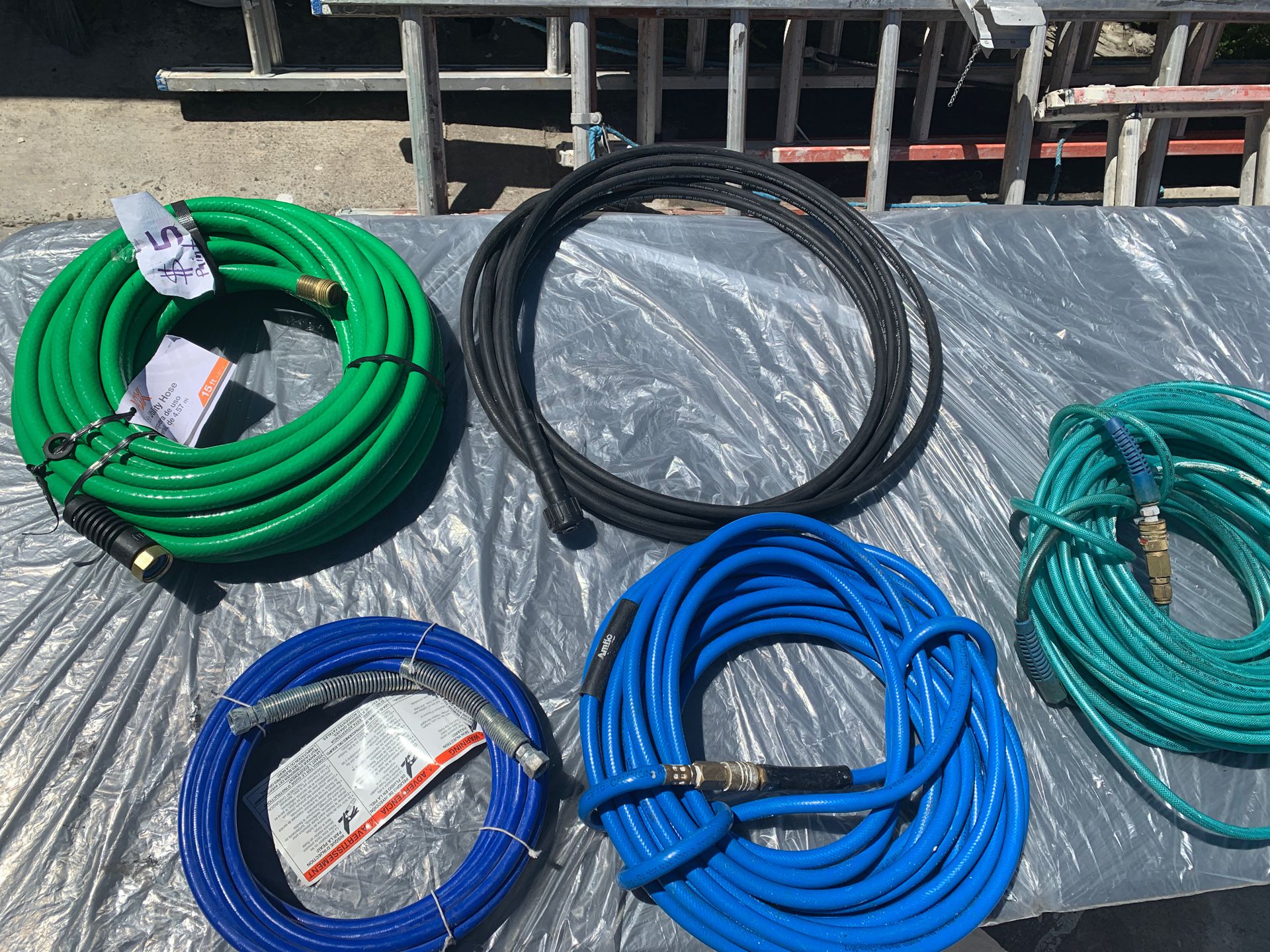Hoses new an used for sale 5 & 10 each