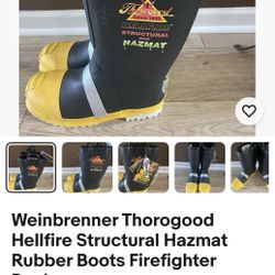 Weinbrenner Thorogood Hellfire Structural Hazmat Rubber Boots Firefighter Bunker