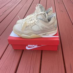 Size 12.5W/11M Off-White x Wmns Air Jordan 4 SP 'Sail'