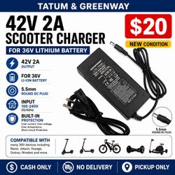 42V 2A Scooter & E-Bike Charger for 36V Lithium Battery – New – $20