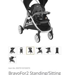 BravoFor2 Standing/Sitting Double Stroller - Iron 