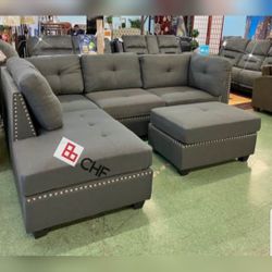 3 Pc Livingroom sectional sofa with ottoman