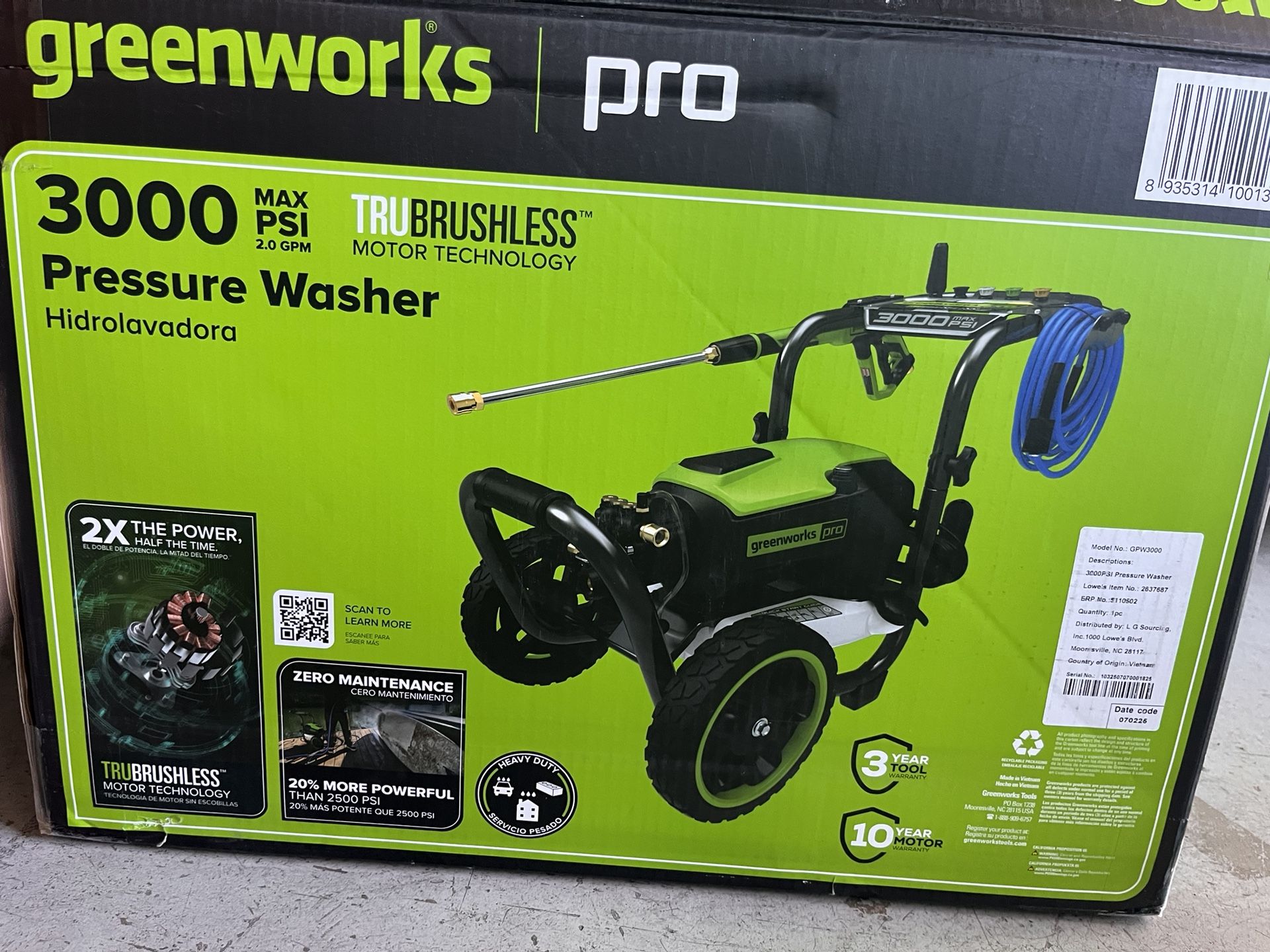 Green works Pro Pressure Washer