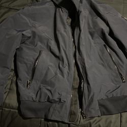 Blue Hugo Boss Bomber Jacket With Hood